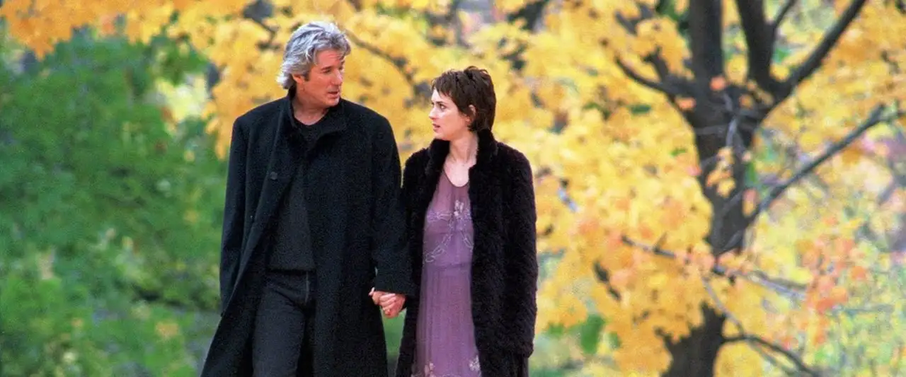Un automne à New York - Il est tombé amoureux pour la première fois. Elle est tombée amoureuse pour toujours. – image d’arrière-plan